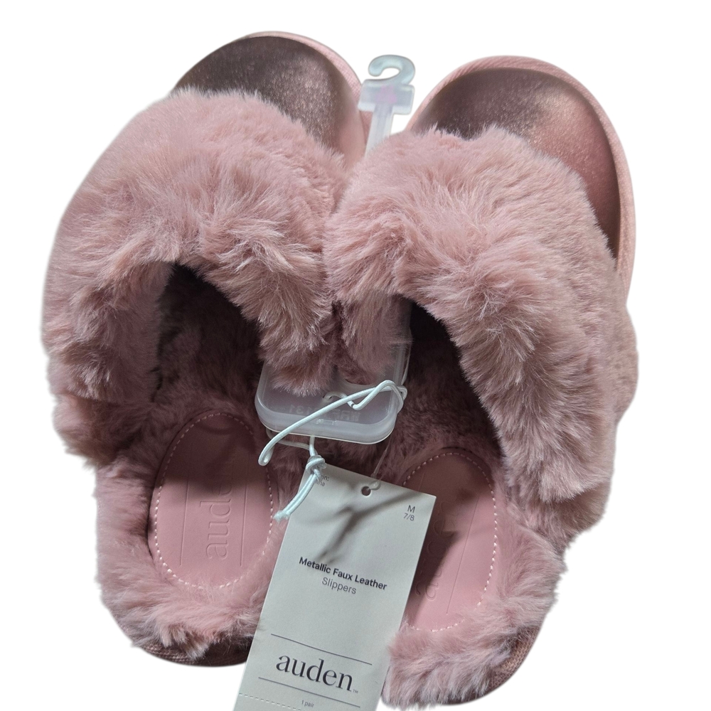 Auden Pink Faux Fur Slippers